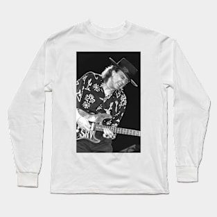 Stevie Ray Vaughan BW Photograph Long Sleeve T-Shirt